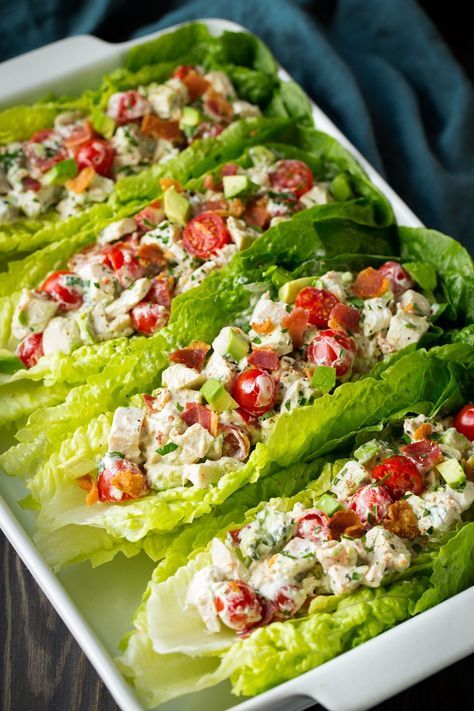 Customize Your Cravings: Delicious BLTA Chicken Salad Lettuce Wraps